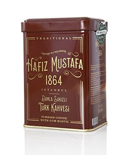 Gum Mastic Turkish Coffee, Finest Ground, Authentic, Milled and Medium Roasted Arabica Beans, Tray Gift Ideas for Birthday, Christmas
