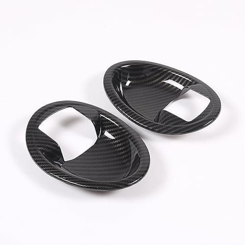 Inner Door Bowl Panel Cover Trim for Mitsubishi Eclipse 2006-2011, 2PCS ABS Material Car Inner Door Handle Bowl Panel Frame Protector Accessories (Carbon Fiber Pattern)