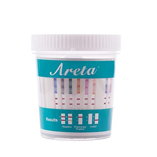 Areta 12 Panel Instant Test Cup with BUP (Buprenorphine)- Testing for 12 Different Substances: BUP, THC, COC, MOP, MET, OXY, AMP, BAR, BZO, MTD, MDMA, PCP- #ACDOA-6125B Expires 11/19/21-10 Pack