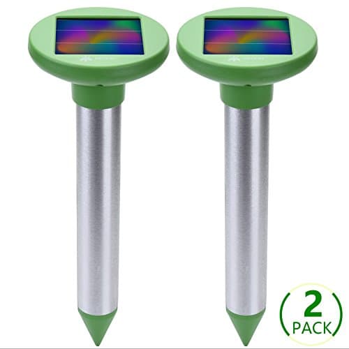 Solar Mole Repellent Pack of 2 Solar Mole Repeller Rodent Chipmunk Repellent Gopher Repellent Ultrasonic Get Rid of Moles in Yard No Killing Like Mole Trap Mole Killer Mole Poison Gopher Trap