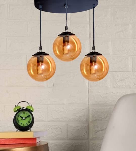 Carsten Three Mercury Planet Design Round Cluster Unique and Decorative Fancy Hanging Light/Pendant Light for Ceiling to Decor Your Bar Restaurant Bedroom Drying Room, Luster