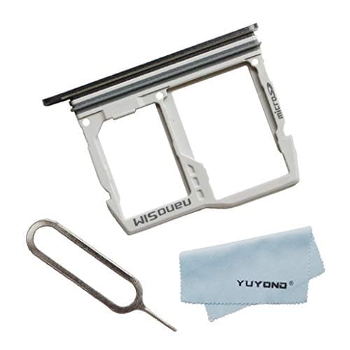 YUYOND Nano Sim Card Tray Slot & Micro SD Memory Card Holder Container Replacement for LG G6 H870 H871 H872 LS993 US997 VS988 + Remover Eject Pin + Clean Cloth (Gold)