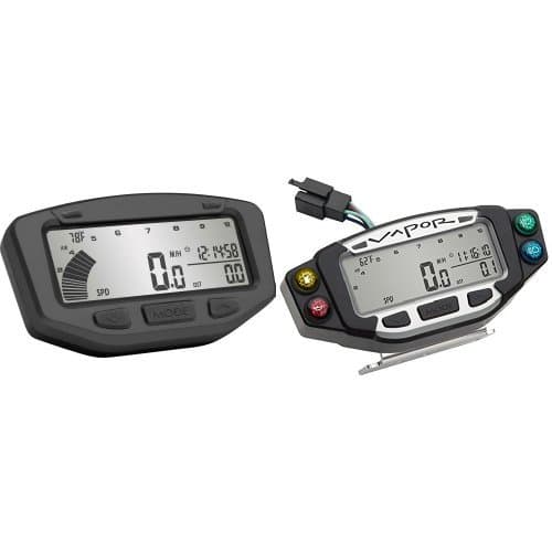 Trail Tech 752-2020 Black Vapor Stealth Computer and Trail Tech 022-PDA Vapor/Vector/Striker Indicator Dashboard Bundle