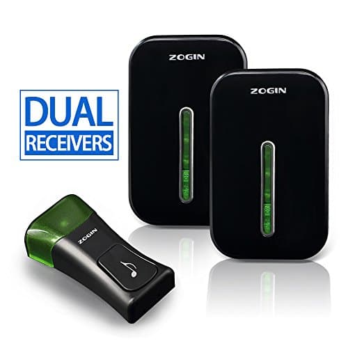 JunYe Waterproof Wireless Doorbell with 2 Plug-in Receivers,Stable and Strong Wireless Signal Transmission,Anti-Electromagnetic wave Design doorbell