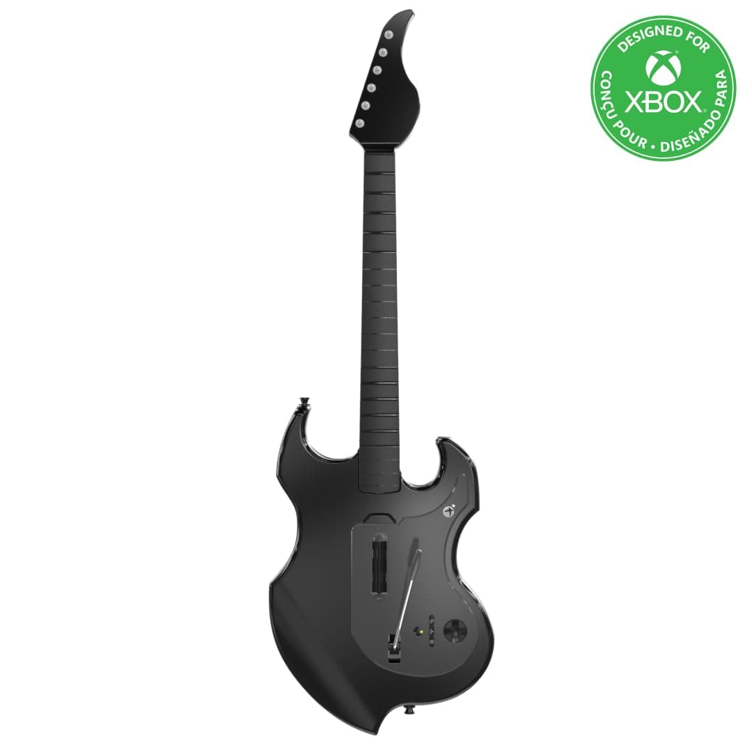 PDP RIFFMASTER Wireless Guitar Controller for Xbox Series X|S, Xbox One, Windows 10/11 PC, Rock Band 4, Fortnite Festival, Audio Jack, Rechargeable Battery, Officially Licensed by Microsoft – Black