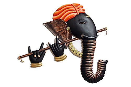 IndoRoots Ganesh Basuri wall hanging Wrought Iron