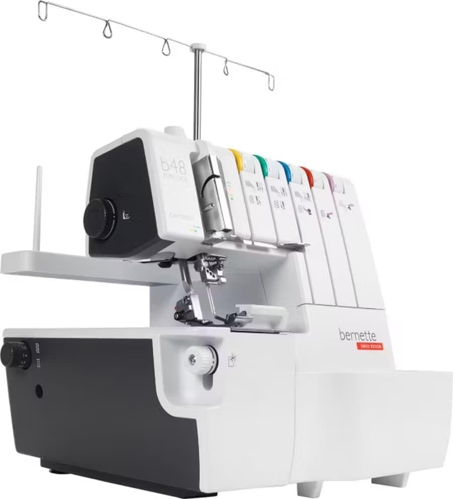 Bernette B48 Funlock Serger Coverstitch Overlock Machine | Heavy Duty Sewing Quilting Performance for Beginners and Professionals | 23 Stitches LED Light 1300 SPM Easy Threading Knife Control