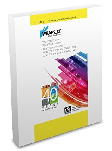 USI WrapSure Thermal (Hot) Laminating Pouches/Sheets, Menu Size, 5 Mil Thick, 12 x 18 Inches, Clear Gloss, 100-Pack