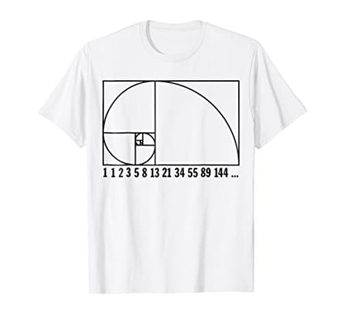 Fibonacci Spiral - Number Sequence black - Science T-Shirt