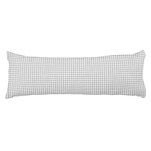 Long Pillow Sham for Bed Mini Houndstooth Pattern Grey and White Body Pillow Case for Pillow Protector 20x54