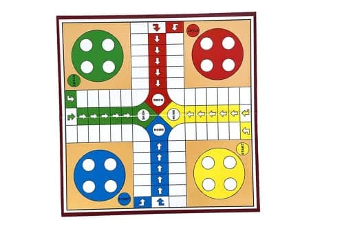 Folding Ludo Board Game, Ludo Board Game With Dice And Counters For 2-4 Players, - Pack of 1