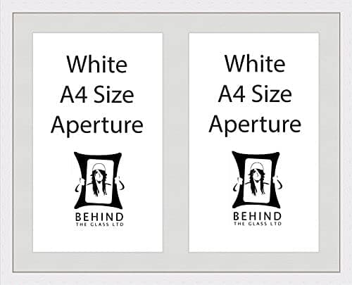 Handmade White Picture Frame With Double Aperture Mount - For 2 A4 Images