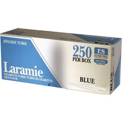 1 Box - 250pc Laramie King Size Light Cigarette Tubes