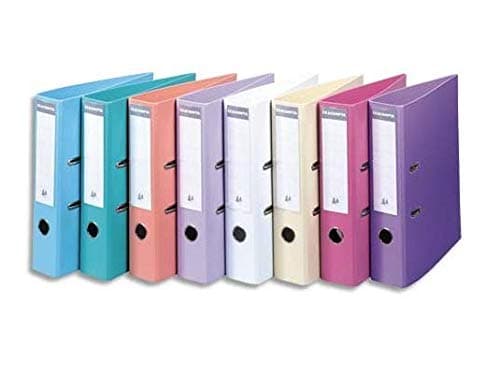 Exacompta Lever Arch File 70 mm Spine PVC Plastic Assorted Pastel Colours Pack of 5