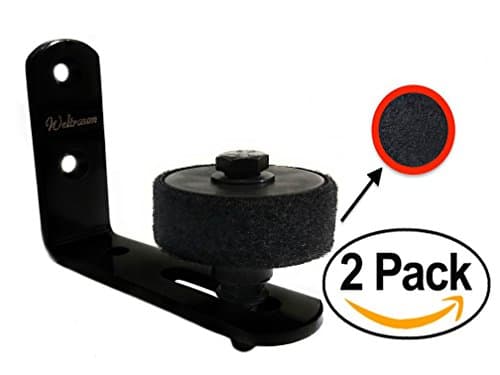 Black Bottom Floor Guide Stay Roller Adjustable for Sliding Barn Door Hardware (Pack of 2)