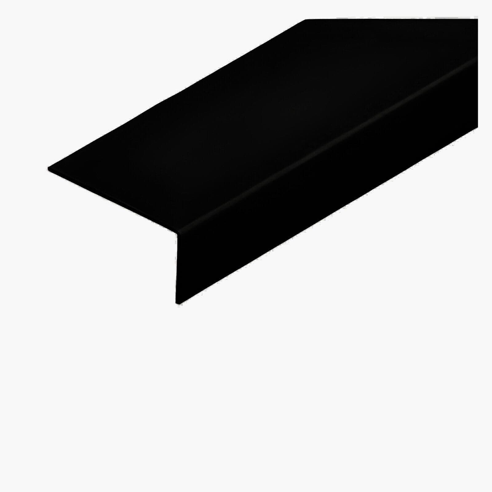 Unequal Black Plastic PVC Corner 90 Degree 1 Meter Trim Wall Corner Guard Edge Protector TMW Profiles (17mm x 5mm x 1M)