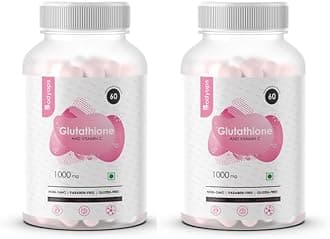 L-Glutathione for Healthy & Radiant Skin for Men & Women with Vitamin C & E for Immune Support (60 Capsules) Pack of 2