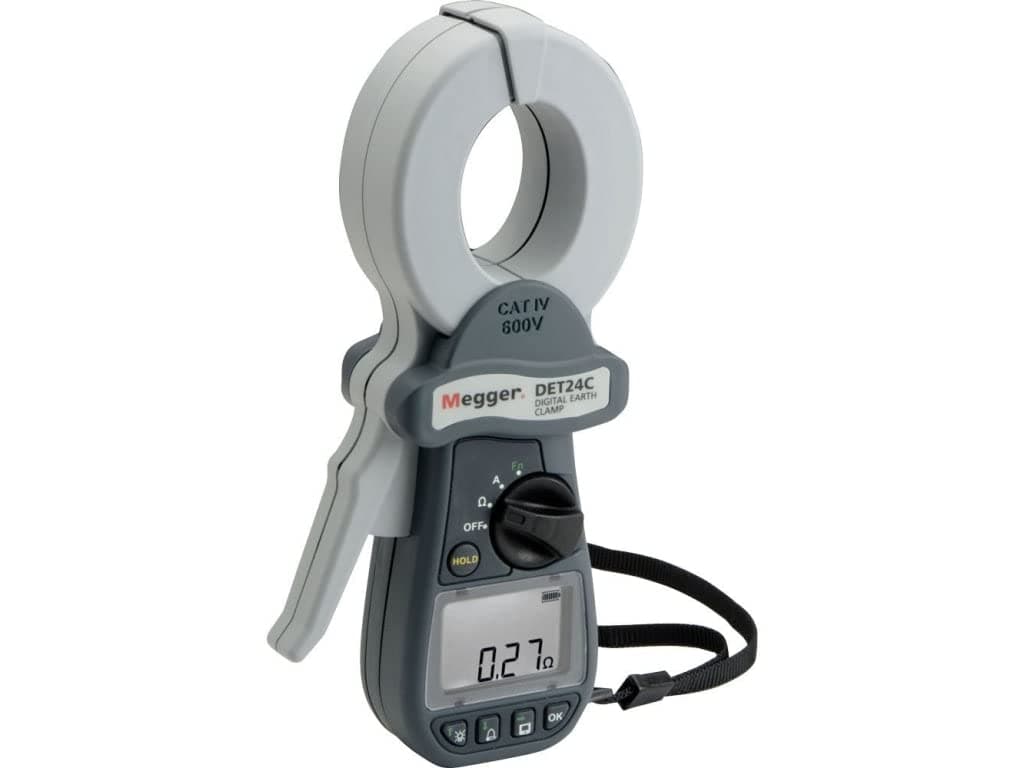 Megger DET24C Digital Earth Test Clamp-On Ground Resistance Meter, with Data Storage & Downloading