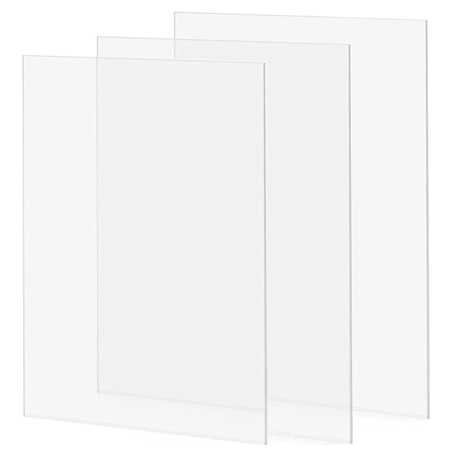 3 Pack A3 Clear Acrylic Sheets - 297mm×420mm, Clear Plexiglass Plastic Acrylic Sheet 2mm Thick, Transparent Plastic Sheet Plexiglass Panels for Decoration, Display, Picture Frame, Painting