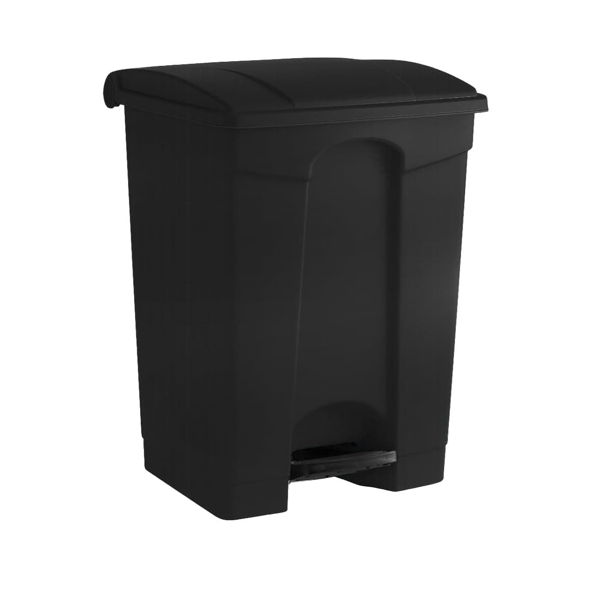 Plastic Garbage Bin with Foot Pedal, Hands-Free Garbage Can, Black, 18 Gallon Rectangular Step-On Commercial Trash Can for Restaurant/Office/Kitchen