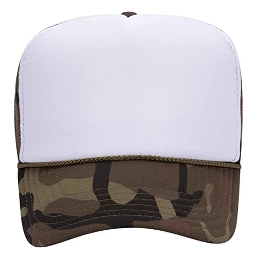 OTTO Wholesale 12 x Polyester Foam Front 5 Panel High Crown Mesh Back Trucker Hat - (12 Pcs)