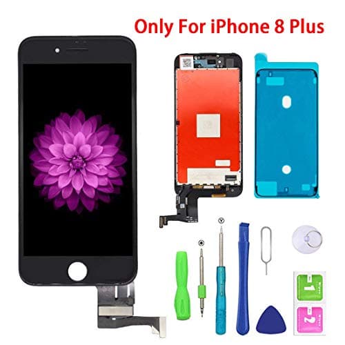 FFtopu Compatible with iPhone 8 Plus Black (5.5''),LCD Display & Touch Screen Digitizer Frame Assembly Set with 3D Touch Free Repair Tool