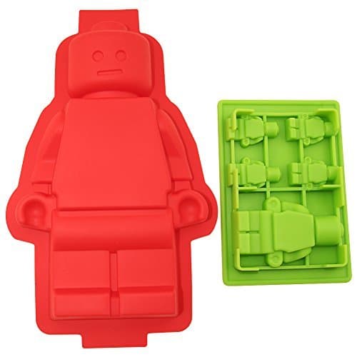 1 Large Figure Silicone Cake Mold&1 Medium-sized Figure Cake&jelly Silicone Mold for Lego Lovers Color: Red&Green 2 Model: (Home & Kitchen)
