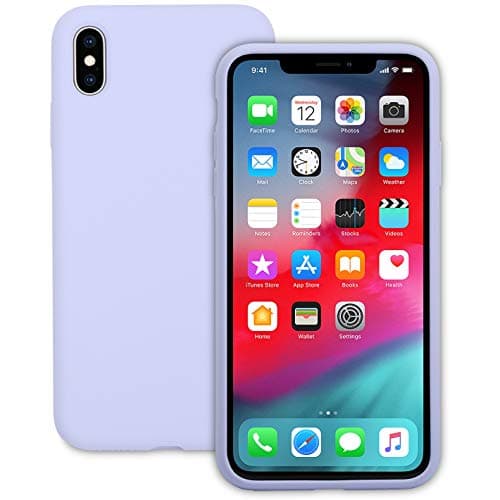 IVSUN Case for iPhone Xs Max 6.5-Inch Liquid Silicone 360 Full Protection Rubber Gel Cover Slim [ Anti-Fingerprint ] [ Scratch-Resistance ] [ Smooth Touch Feeling ] - Purple