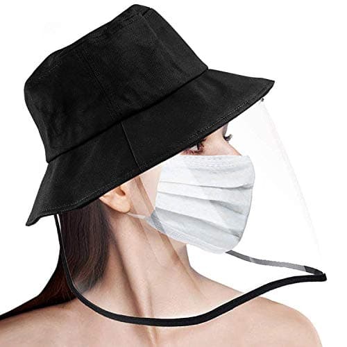 Kupton Protective Bucket Hat with Detachable Face Shield, Full-face Protection Anti Saliva Fog Dust UV Sun Hat Cap, for Men and Women