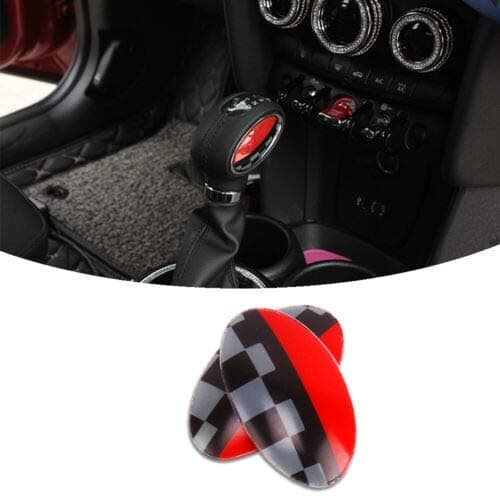 GTINTHEBOX JCW Style ABS Shift Knob Automatic Trans Trim Badge Covers for Mini Cooper/Cooper S Hardtop (F56), Hardtop 4-Door (F55), Convertible (F57) & Clubman (F54)