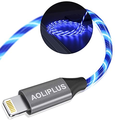 iPhone Charger, AOLIPLUS 6FT LED Lightning Cable [Apple MFi Certified ] USB Charging/Sync Lightning Cord Compatible with iPhone SE 11 11 Pro 11 Pro Max Xs MAX XR X 8 7 6S 6 5, iPad and More - Blue