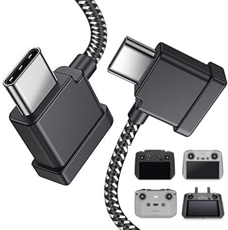 DRSEOO 1FT USB C to USB C Remote Controller Cable for DJI Mavic 3 Mini 2 Mini 3 Pro Air 2S Mavic Air 2 DJI RC-N1 RC Pro to Phone/Tablet Cable 90 Degree OTG Data Cord Accessories (USB C Connector)