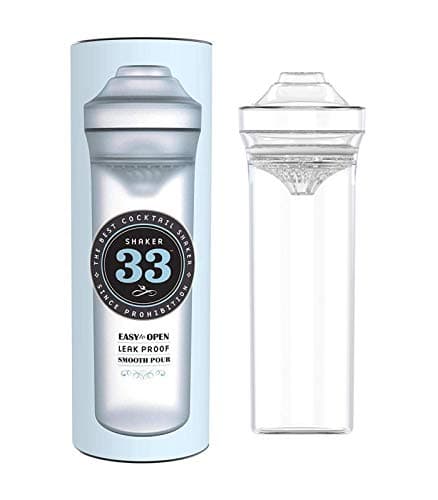 | Plastic Elite Cocktail Shaker Set | 24 OZ | Clear Bottle | Clear Dual Strainer | Dishwasher Safe, Shatterproof, Leakproof & Lightweight | Bartender | Lid Locking | Wedding Gift