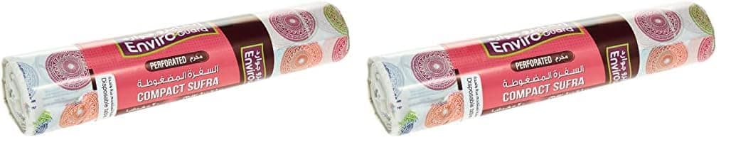 Enviro Guard Anti Bacterial Bio-Degradable Printed Ldpe Sufra Roll 20 Sheets, 100 cm Length X Width (Pack of 2)