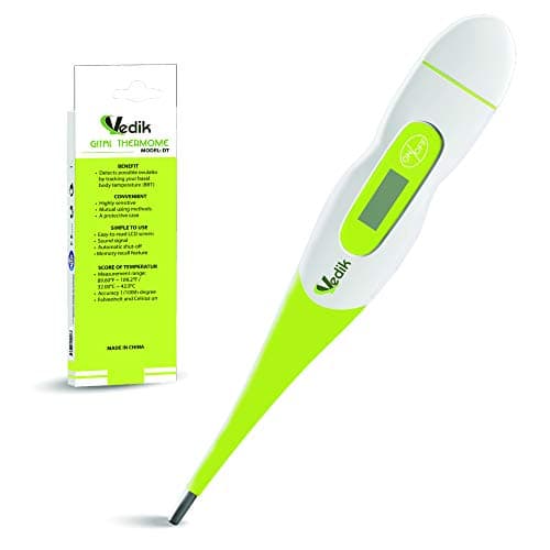 VEDIK Basal Digital Thermometer - Fast Reading, Auto Turn Off, 1/100th Degree High Precision and Memory Recall Fertility Basal Thermometer - Perfect Basal Thermometer for Ovulation Tracking