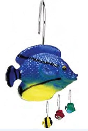 Tropical Fish Shower Curtain Hooks 12 Pc