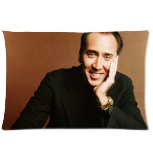 Beautiful Two Sides Rectangle Zippered Pillowcase Pillow Cover with Nicolas Cage Image on It, for Your Decoration Sofa, Bed or in Your Car, Size 20"x30".