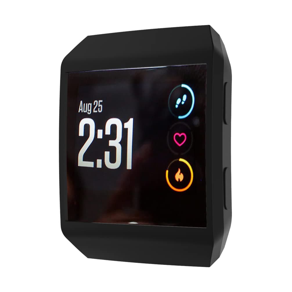 POPETPOP Silicone Watch Case for fitbit Ionic TPU Screen Protector Cover Watch Cover Case Watch Case Black