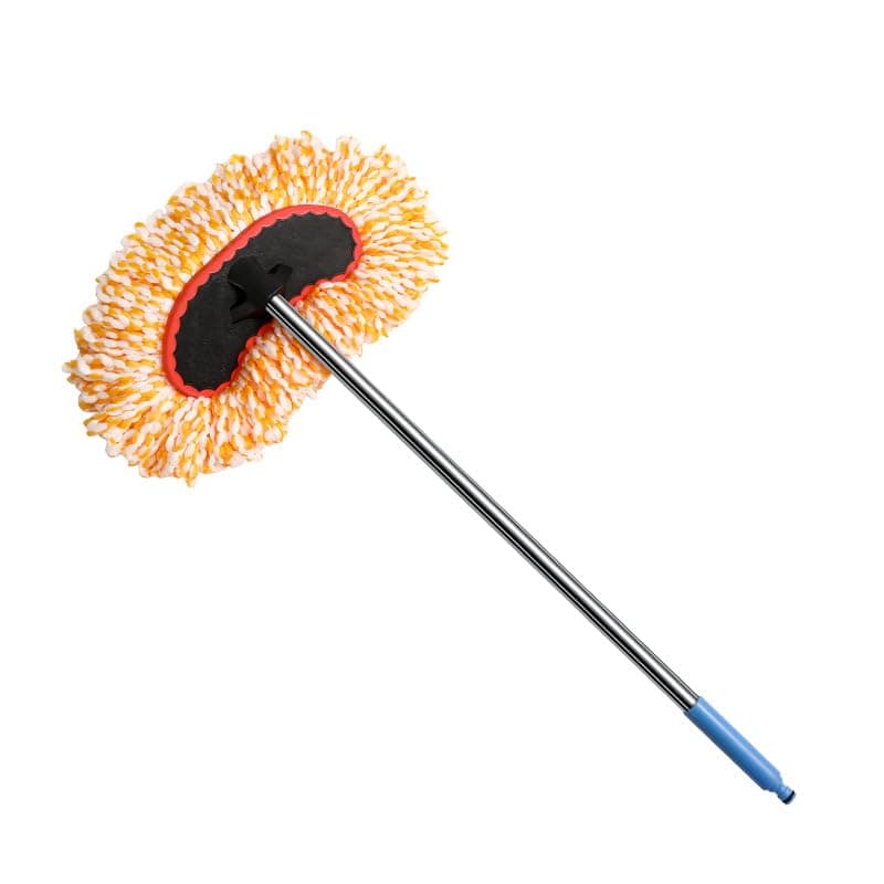Car Cleaning Duster Mop, Telescopic Long Handle, Microfibre Brush Head, Orange