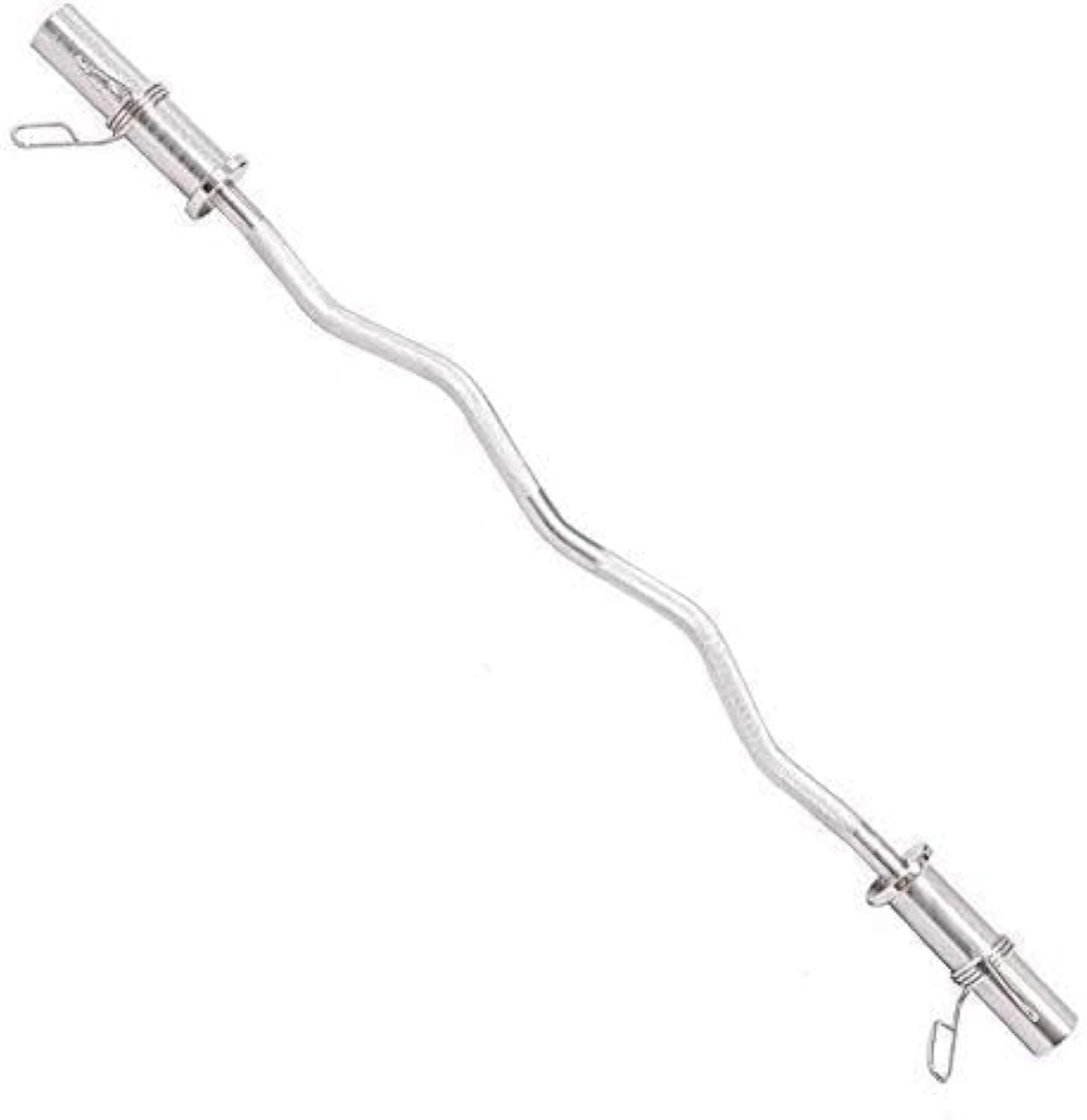 Max Strength - EZ Curl Bar Olympic 4ft Bicep Curl Bar for Preacher Curl - Compatible with 2 Inch Weight Plates- Collars Included