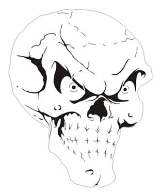 SKULL #11 Human Skeleton Head AIRBRUSH STENCIL-Template