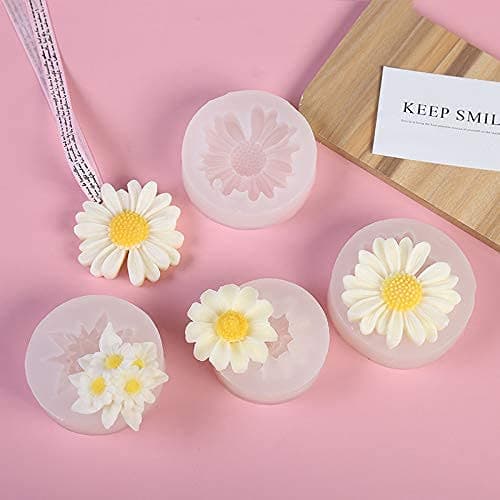 4 Pack Chamomile & Daisy Resin Candle Mold - Single & Four Flower Designs