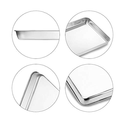 Bastwe Cookie Sheet and Cooling Rack Set, 16 inch Stainless Steel Baking Pan with a Rack, Professional Bakeware, Healthy & Non-toxic & Rustproof & Easy Clean & Dishwasher Safe