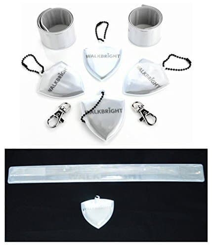 WALKBRIGHT The Safety Reflector Pack - 4 Hanging reflectors + 2 Reflective Wristbands - Stay Safe at Night!