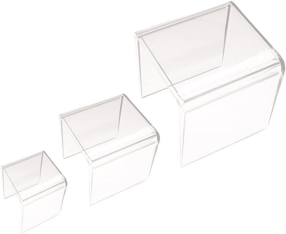 AZM Clear Acrylic Display Riser Set 3" 4" 5" Set of 3 Risers