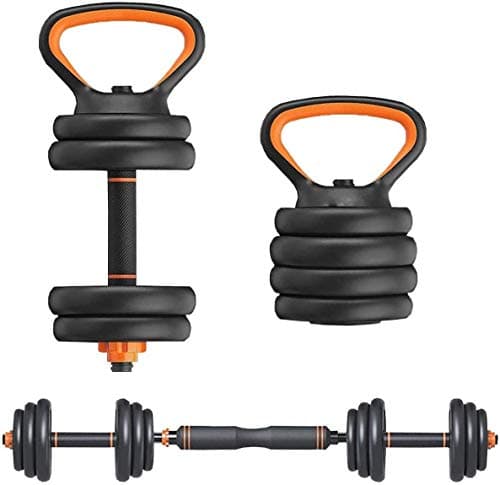 Elevens Adjustable Dumbbells Set, Free Weights Dumbbell with Connecting Rod Used as Barbell for Gym Work Out Home Training 2 Pieces/Set 66lbs