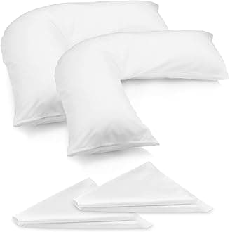 2 Pack Luxury Support V Pillow with Pillowcase. Orthopedic Support Pillow for Neck, Back & Shoulder Maternity & Pregnancy Pillow V Pillow with Microfiber Filling & Machine Washable