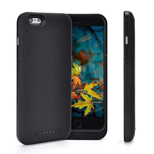 WUEOO iPhone 6s Plus/6 Plus Battery Case, 6800mAh Rechargeable Charging Case for iPhone 6 Plus External Charger Cover iPhone 6S Plus Battery Pack Apple Power Bank [5.5 inch]- Black