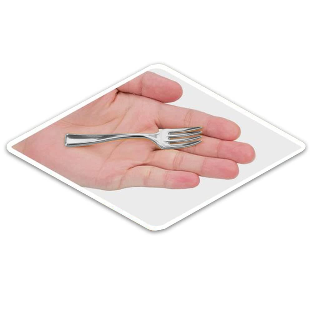 Plastic Mini Appetizer Forks Value Pack - 100 Count Silver Forks for Appetizers, Party Supplies, Weddings, Catering, And More | Disposable Silverware