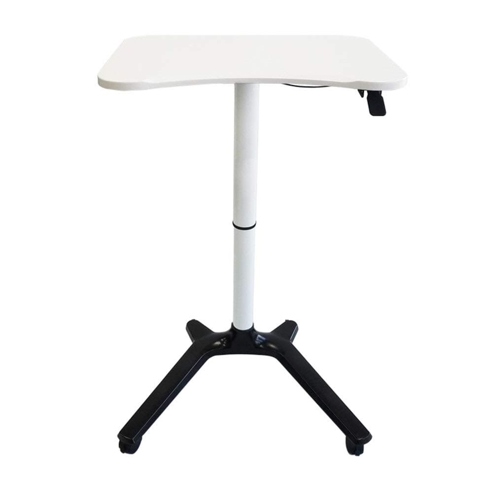 Lectern Height Adjustable Podium With Wheels Pneumatic Lectern Portable Presentation Church Lecture Stand for Restaurant Wedding (Color : White, Size : As picture)